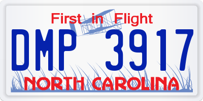 NC license plate DMP3917
