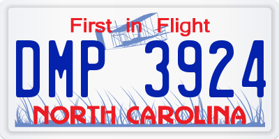 NC license plate DMP3924