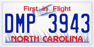 NC license plate DMP3943