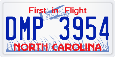 NC license plate DMP3954