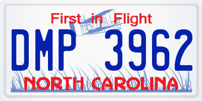 NC license plate DMP3962