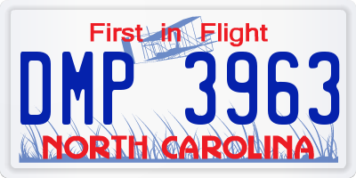 NC license plate DMP3963