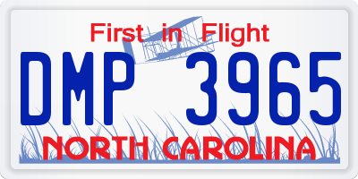 NC license plate DMP3965