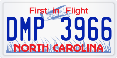 NC license plate DMP3966