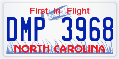 NC license plate DMP3968