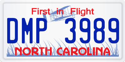 NC license plate DMP3989