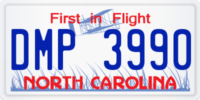 NC license plate DMP3990