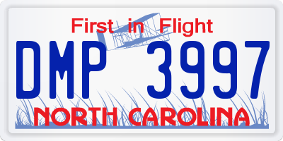 NC license plate DMP3997