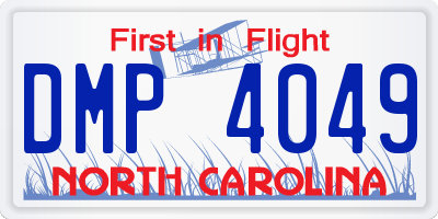 NC license plate DMP4049