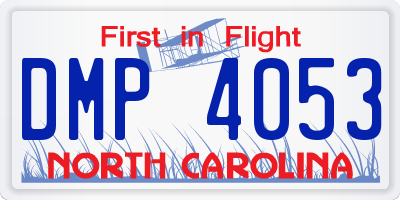 NC license plate DMP4053