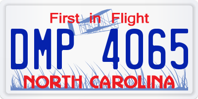 NC license plate DMP4065