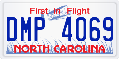 NC license plate DMP4069