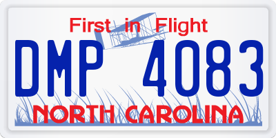 NC license plate DMP4083