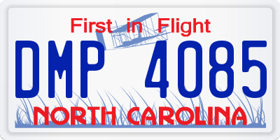 NC license plate DMP4085