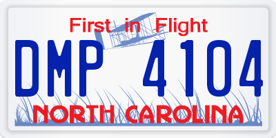 NC license plate DMP4104