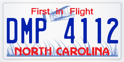 NC license plate DMP4112