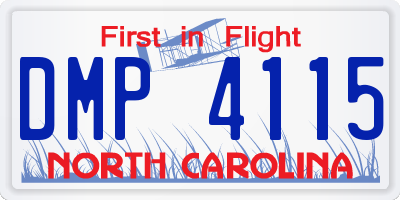 NC license plate DMP4115