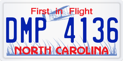NC license plate DMP4136