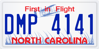 NC license plate DMP4141