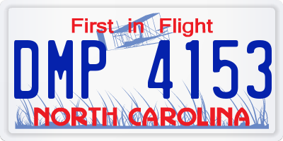 NC license plate DMP4153
