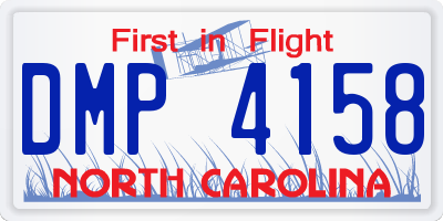 NC license plate DMP4158