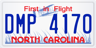 NC license plate DMP4170