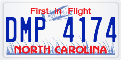 NC license plate DMP4174