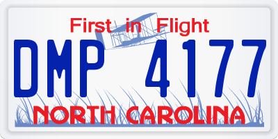 NC license plate DMP4177