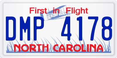 NC license plate DMP4178