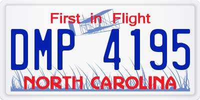NC license plate DMP4195