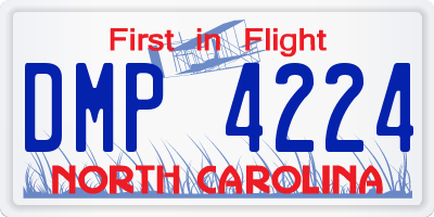 NC license plate DMP4224
