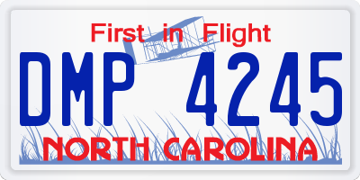 NC license plate DMP4245