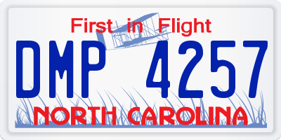 NC license plate DMP4257
