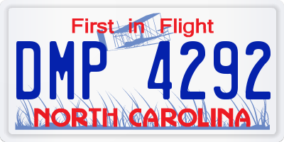 NC license plate DMP4292