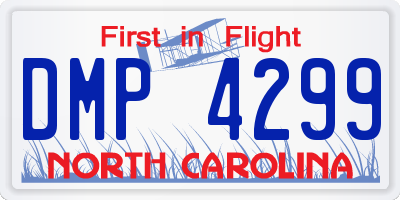 NC license plate DMP4299