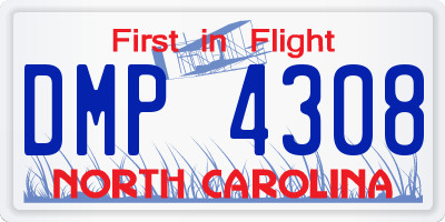 NC license plate DMP4308