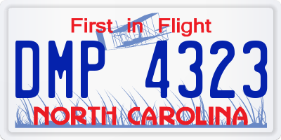 NC license plate DMP4323