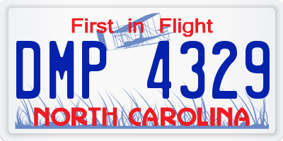 NC license plate DMP4329