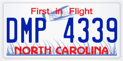 NC license plate DMP4339