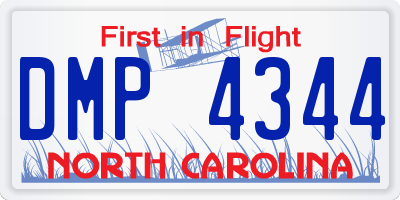 NC license plate DMP4344