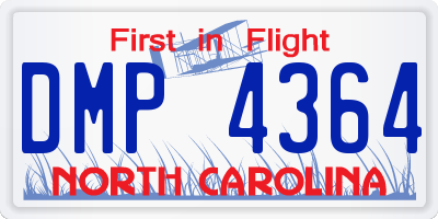 NC license plate DMP4364
