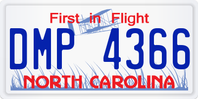 NC license plate DMP4366