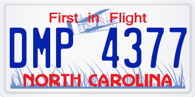 NC license plate DMP4377