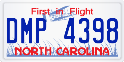 NC license plate DMP4398