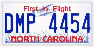 NC license plate DMP4454