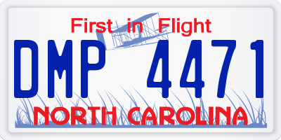 NC license plate DMP4471