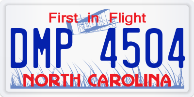 NC license plate DMP4504