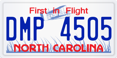 NC license plate DMP4505