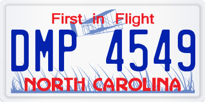 NC license plate DMP4549