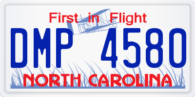 NC license plate DMP4580